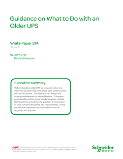 Guidance on What to Do with an Older UPS
