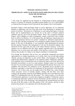 1 NOMADS AND BYZANTIUM PROBLEMATIC ASPECTS