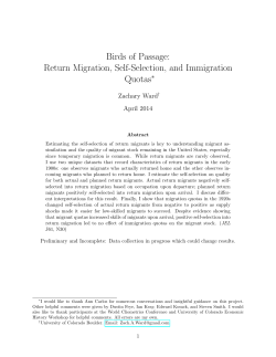 Birds of Passage: Return Migration, Self