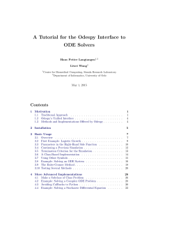 A Tutorial for the Odespy Interface to ODE Solvers