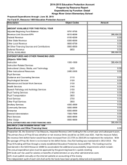 2014-2015 EPA Proposed Spending