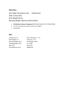 RVP 158W THE WHIZ ET 45Z PC02971553 DOB 6 /Feb /2012 Birth