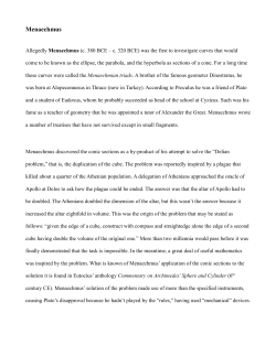 Menaechmus - A Chronicle of Mathematical People by Robert A