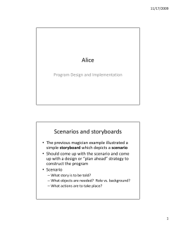 Alice Scenarios and storyboards