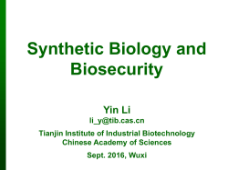 Synthetic Biology and Biosecurity
