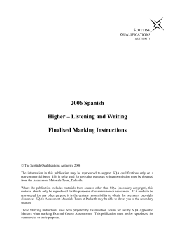 2006 Spanish Higher &ndash; Listening and Writing Finalised