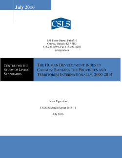 The Human Development Index in Canada: Ranking the Provinces
