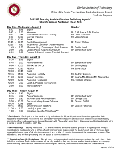 Revised 5/2/17 Fall 2017 Teaching Assistant Seminar Preliminary