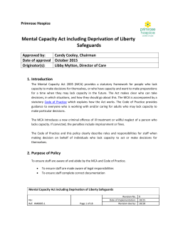 HM0005.1 Mental Capacity Act including Deprivation of Liberty