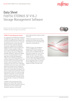 Data Sheet FUJITSU ETERNUS SF V16.2 Storage Management