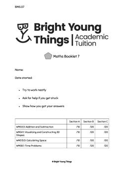Maths Booklet 7 - Bright Young Things