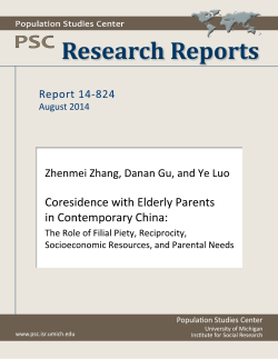 Coresidence with Elderly Parents in Contemporary China: The Role
