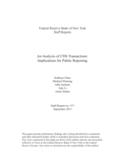 An Analysis of CDS Transactions - Federal Reserve Bank of New York