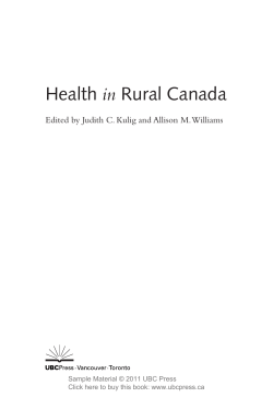 Health in Rural Canada