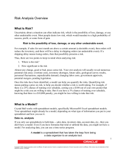 Risk Analysis Overview
