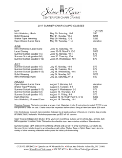 Current Schedule - Silver River Center for Chair Caning
