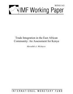 Trade Integration in the East African Community: An