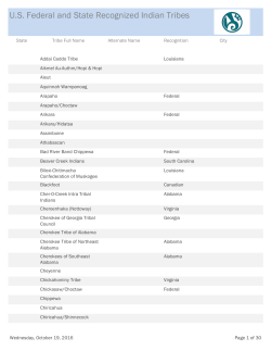 US Federally and State Recognized Indian Tribes