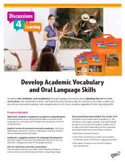 Oral Vocabulary and Language Program