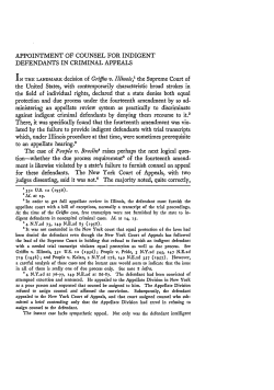 Appointment of Counsel for Indigent Defendants in Criminal Appeals