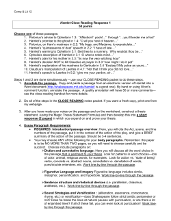 Hamlet Passage Analysis Sheet