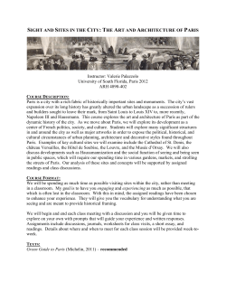 SIGHT AND SITES IN THE CITY: THE ART AND ARCHITECTURE