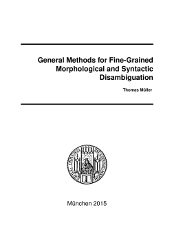 General Methods for Fine-Grained Morphological and Syntactic