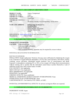 MATERIAL SAFETY DATA SHEET - &ldquo;ARGON