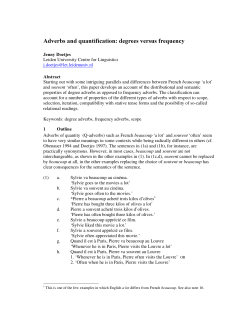 Adverbs and quantification: degrees versus frequency