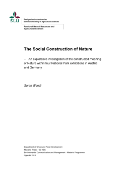 The Social Construction of Nature
