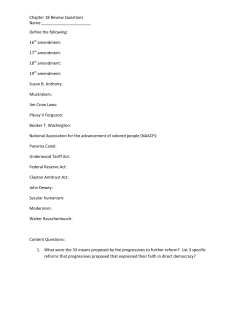 Chapter 18 Review Questions Name: Define the following: 16th