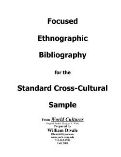 Focused Ethnographic Bibliography Standard Cross