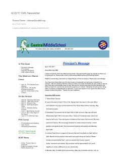 Newsletter 04/20/17 - Central Middle School