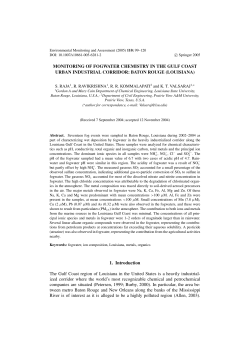MONITORING OF FOGWATER CHEMISTRY IN THE GULF COAST