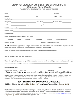 Cursillo registration (March 2017)
