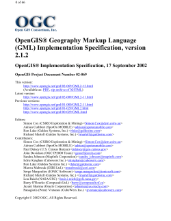 OpenGIS&reg; Geography Markup Language (GML)