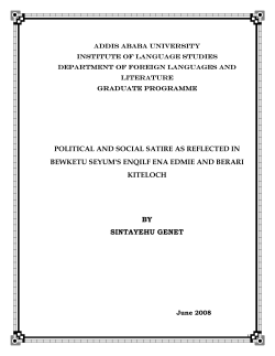 POLITICAL AND SOCIAL SATIRE AS REFLECTED IN BEWKETU