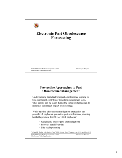 Electronic Part Obsolescence Forecasting