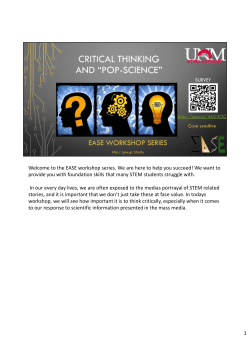 the EASE workshop series. We are here