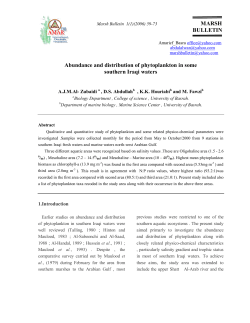MARSH BULLETIN Abundance and distribution of phytoplankton in