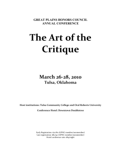 The Art of the Critique - Great Plains Honors Council
