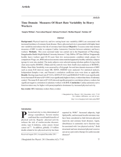 Time Domain Measures Of Heart Rate Variability In Heavy Workers