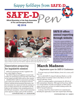 4th Quarter 2016 - SAFE-D