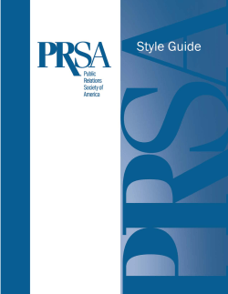 PRSA Interim Style Guide - Public Relations Society of America