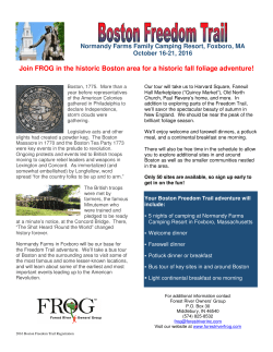 Join FROG in the historic Boston area for a historic fall foliage