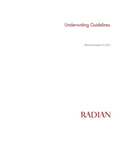 Underwriting Guidelines