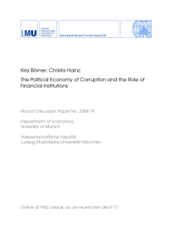 The Political Economy of Corruption and the Role of Financial