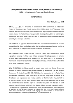 Plastic Waste Management Rules 2015