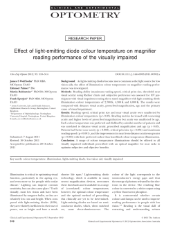 Effect of light&acirc;&bull;`emitting diode colour temperature on magnifier