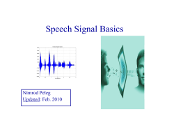 Speech Signal Basics